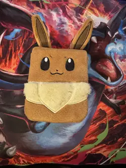 Pokemon Eevee Plush Fabric Deck Box Card Holder for Pokemon TCG - Image 1