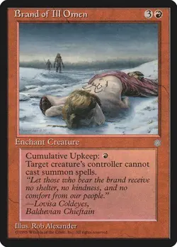 Brand of Ill Omen NM/M Ice Age Red Enchant Creature Mtg Magic English Regular - Image 1