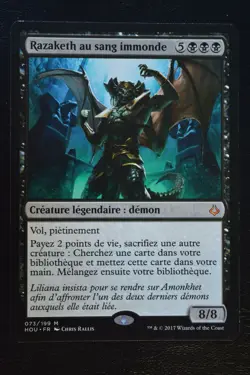 Magic The Gathering MTG RAZAKETH, THE FOULBLOODED FRENCH Hour of Devastation LP - Image 1