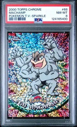 2000 TOPPS CHROME POKEMON T.V. SPARKLE #68 MACHAMP PSA 8 - Image 1