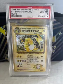 Pokemon Lt. Surge's Raichu Japanese PSA 10Gym 2 #26 1999 Gym Challenge PSA 10 - Image 1