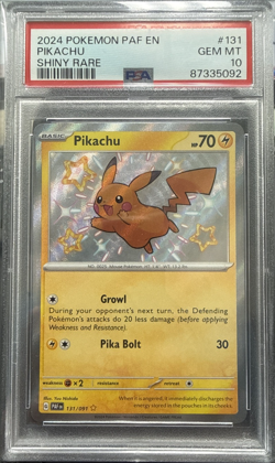 2024 POKEMON PAF EN-PALDEAN FATES SHINY RARE #131 PIKACHU PSA 10 - Image 1