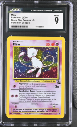 CGC 9 MINT Mew 2000 Black Star Promos 9 Holo Pokemon Card - Image 1