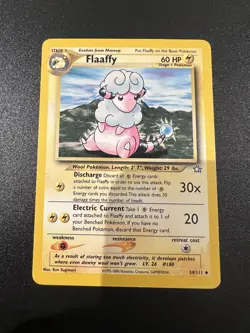 Flaaffy 34/111 Neo Genesis Unlimited 2000 Pokemon Card Uncommon LP - Image 1