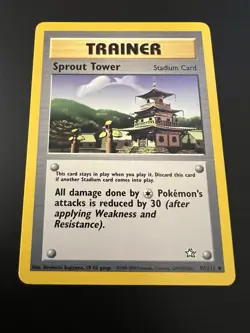 Sprout Tower 97/111 Neo Genesis Unlimited 2000 Pokemon Card Uncommon NM - Image 1