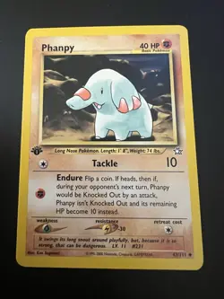 Phanphy 43/111 Neo Genesis 1st Edition 2000 Pokemon Card Uncommon LP - Image 1