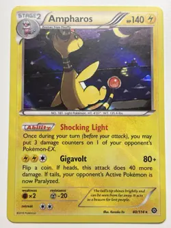Ampharos 40/114 XY Steam Siege Holo Rare Pokemon Card Near Mint - Image 1