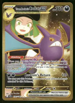 Pokemon Cards Team Rocket's Crobat ex 242/182 Destined Rivals Hyper Rare NM *2 - Image 1