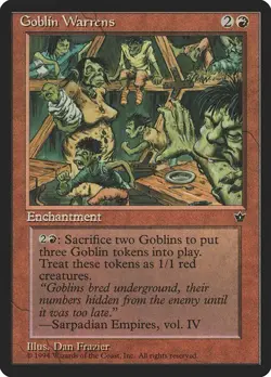 Goblin Warrens NM/M Fallen Empires Red Enchantment Mtg Magic English Regular - Image 1