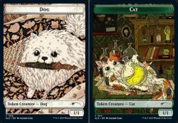 Light Play, English MTG Foil Dog // Cat Double-Sided Token - Foil Secret Lair Dr - Image 1