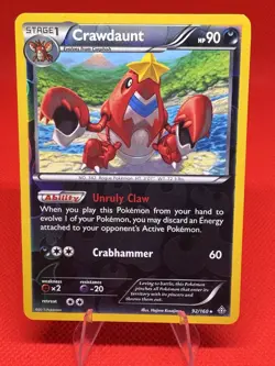 Crawdaunt 92/160 Rare Reverse Holo Pokemon Card Primal Clash - LP - Image 1