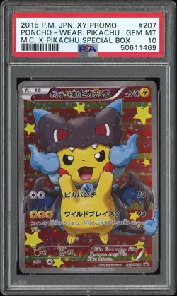 Poncho Pikachu Mega Charizard X PSA 10 - 207/XY-P - Japanese Promo - Pokemon - Image 1