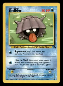 Shellder 54/62 Common Fossil WOTC Pokemon MP - Image 1