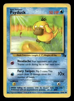 Psyduck 53/62 Common Fossil WOTC Pokemon MP - Image 1