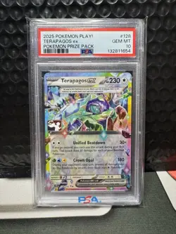 2025 Pokemon Prismatic Play Terapagos EX Prize Pack PSA 10 - Image 1