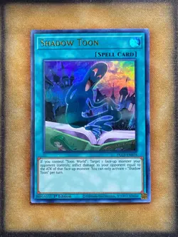 Yugioh Shadow Toon DLCS-EN076 Ultra Rare 1st Ed GOLD NM - Image 1