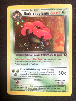 POKEMON DARK VILEPLUME HOLO RARE VINTAGE CARD 13/82 LP CONDITION - Image 1