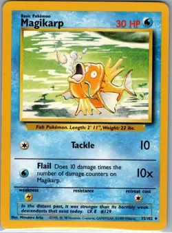 Magikarp 35/102 Non Holo Base Set - Pokemon Card - LP - Image 1