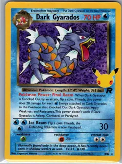 Dark Gyarados 8/82 Celebrations: Classic Collection - Pokemon Card - NM - Image 1