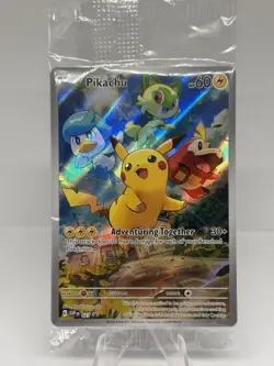 Pokemon Pikachu TCG Scarlet & Violet Promo Holo Card SVP027 Black Star Sealed NM - Image 1