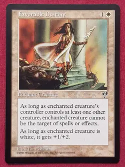Magic The Gathering MIRAGE FAVORABLE DESTINY white card MTG - Image 1