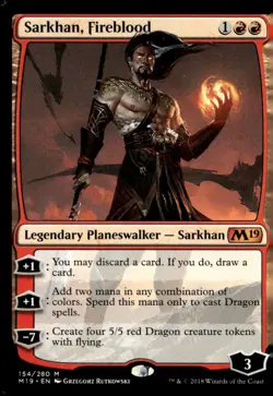 Core Set 2019 #154 Sarkhan, Fireblood - Image 1
