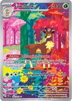 NM-Mint Sawsbuck - 166/162 - Illustration Rare Pokemon Temporal Forces - Image 1