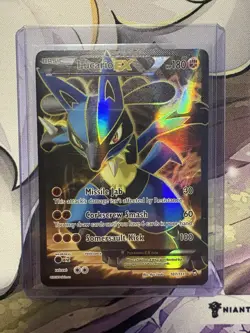 Pokemon TCG Lucario EX Ultra Rare Full Art Holo 107/111 XY Furious Fists NM - Image 1