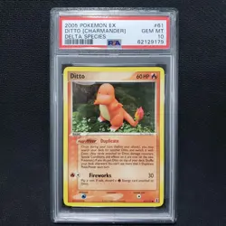 2005 Pokemon: DITTO [CHARMANDER] 61/113 - [EX Delta Species] Gem Mint PSA 10 💎 - Image 1