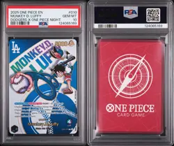 2025 ONE PIECE PROMOS DODGERS X ONE PIECE NIGHT #010 MONKEY D. LUFFY PSA 10 - Image 3