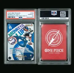 2025 ONE PIECE PROMOS DODGERS X ONE PIECE NIGHT #010 MONKEY D. LUFFY PSA 10 - Image 3