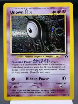 Unown A 14/75 - Holo Rare - Neo Discovery Pokemon Card NM - Image 1