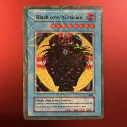 Yu-Gi-Oh! TCG Fake Card Poorly Translated Funny Holo- Black Cows Magician - Image 1