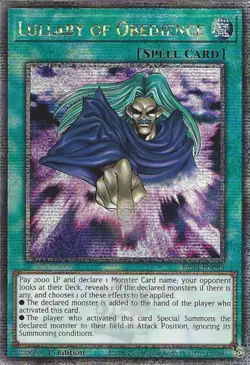 RA04-EN085 Lullaby of Obedience - Quarter Century Secret Rare Card 1st Edition - Image 1