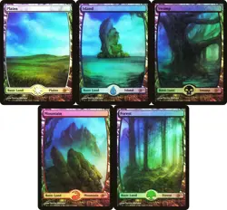 Set of Five (5x) Judge Promo Full Art Foil Lands - Terese Nielsen 2014 MtG - Image 1