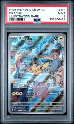 2023 POKEMON MEW EN-151 ILLUSTRATION RARE #173 PIKACHU PSA 9 - Image 1