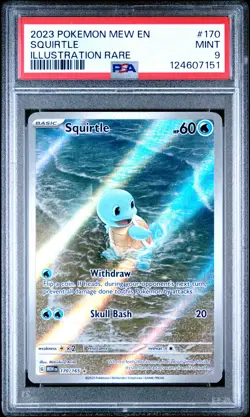 2023 POKEMON MEW EN-151 ILLUSTRATION RARE #170 SQUIRTLE PSA 9 - Image 1