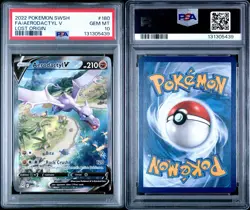 Pokemon 2022 Sword & Shield Lost Origin #180 FA/Aerodactyl v PSA 10 - Image 3