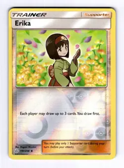 Erika SM - Cosmic Eclipse #191 (2019) Uncommon Reverse Holo NM Pokemon - Image 1