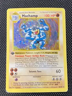Machamp Shadowless Base Set 8/102 1st Edition Holo Rare Pokemon TCG - Image 1