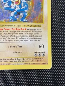 Machamp Shadowless Base Set 8/102 1st Edition Holo Rare Pokemon TCG - Image 4