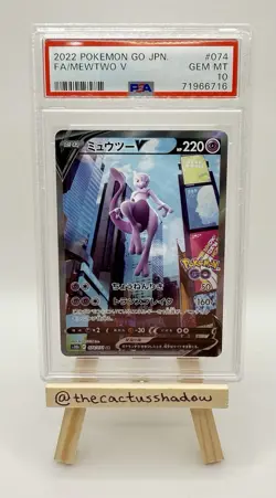 PSA 10 - Pokemon GO Mewtwo V Full Art Holo 074/071 (Japanese) - Image 1