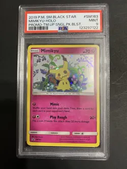 MIMIKYU SM163 HOLO 2019 POKEMON SUN MOON PROMO TEAM UP PSA 9 - Image 1