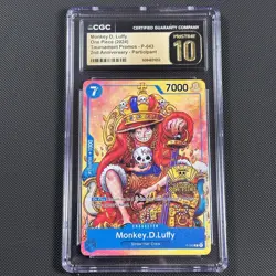 CGC Pristine 10 Monkey D. Luffy P-043 2nd Anniversary Tournament Promo One Piece - Image 1