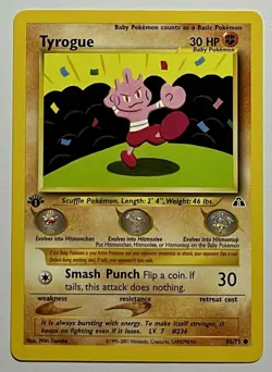 Tyrogue 66/75 (LP) 1st Edition Common Neo Discovery 2002 WOTC Pokemon Card - Image 1