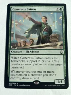 Generous Patron NM Battlebond Rare Elf Counters - Image 1
