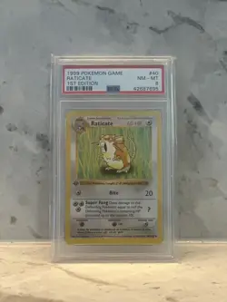 1999 Pokemon Base Set 1st Edition Raticate #40 NM-MT PSA 8 - Image 1