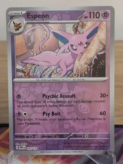ESPEON 033/131 RARE PRISMATIC EVOLUTIONS POKEMON REVERSE HOLO NM - Image 1