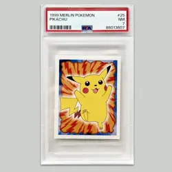 Pokemon 1999 Rare PIKACHU Card PSA Graded Retro 1st Ed Edition OG Merlin Sticker - Image 1