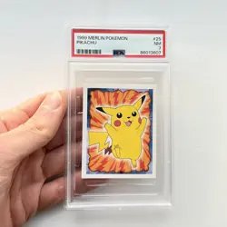 Pokemon 1999 Rare PIKACHU Card PSA Graded Retro 1st Ed Edition OG Merlin Sticker - Image 3